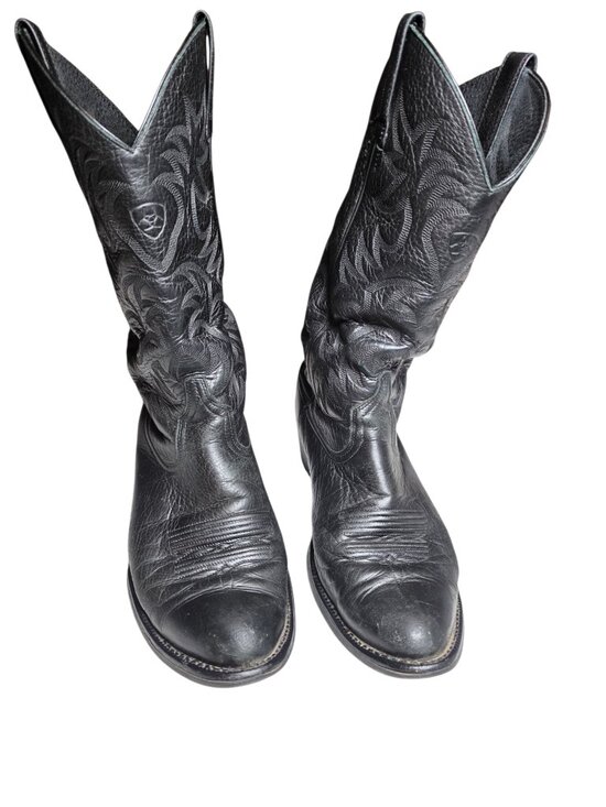Ariat Mens Heritage Western R Toe Black Deertan Leather Cowboy Boots Sz 10.5 D main image 15